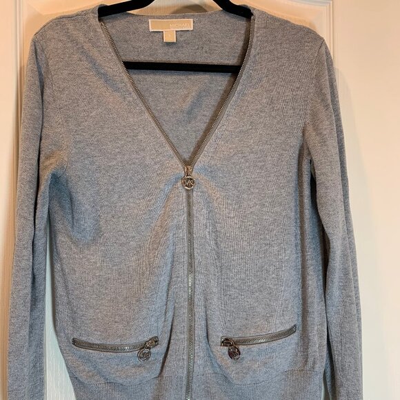 Michael Kors Zip-Up Sweater – Women’s Small, Grey, Stylish & Cozy - Picture 1 of 6